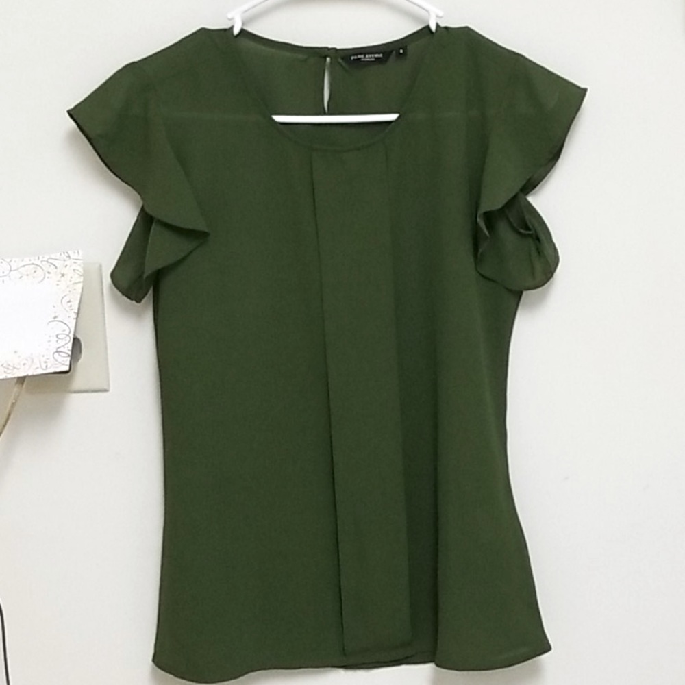 Park Avenue Deep Green Women's Short Sleeve Blouse SP